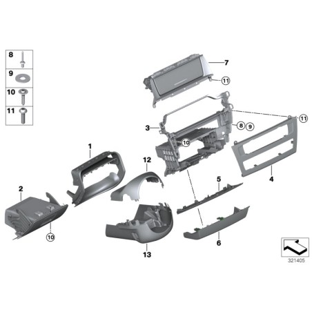 Garniture de console centrale inférieure - Pièce d'origine BMW 51459201670