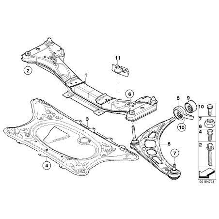 Bras de suspension inférieur gauche - Pièce d'origine BMW 31122341297