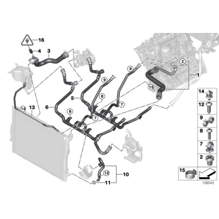 Tuyau de refroidissement inférieur - Pièce d'origine BMW 17117524710