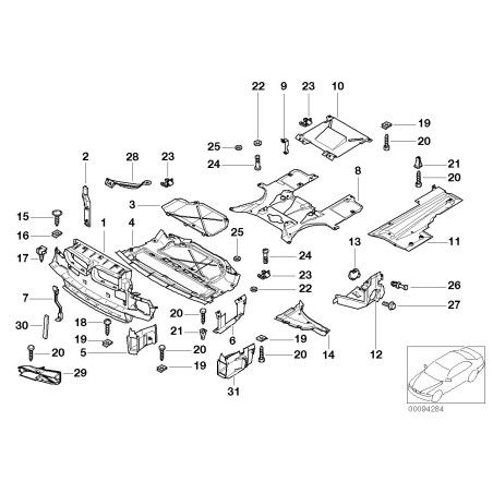 Cache moteur inférieur gauche - Pièce d'origine BMW 51718150449