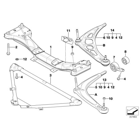 Bras de commande inférieur avant gauche - Pièce d'origine BMW 31122343359