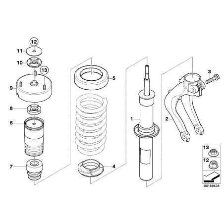 Support de guidage inférieur - Pièce d'origine BMW 31336776389