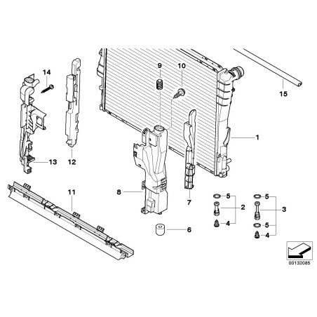 Support inférieur de radiateur - Pièce d'origine BMW 17111178412