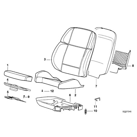 Coussin de siège inférieur E36 - Pièce d'origine BMW 52108122076