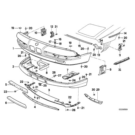 Spoiler avant inférieur - Pièce d'origine BMW 51718152310