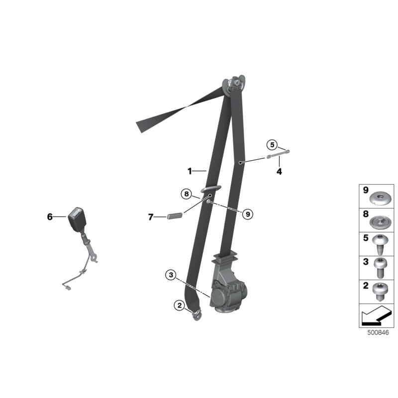 Sangle inférieure avant - Pièce d'origine BMW 72117414301