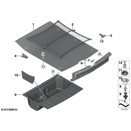 Support de sangle de tension inférieure - Pièce d'origine BMW 51478136257