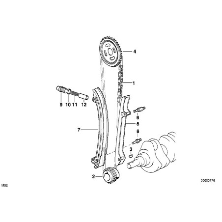 Guide de chaîne de distribution inférieure - Pièce d'origine BMW 11311726480