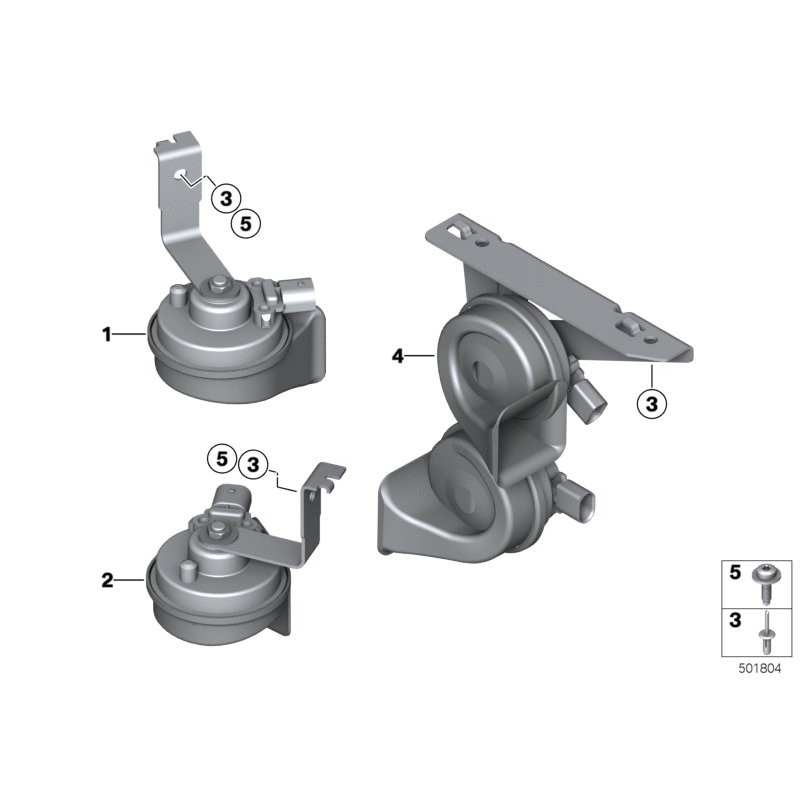 Klaxon grave - Pièce d'origine BMW 61337245422