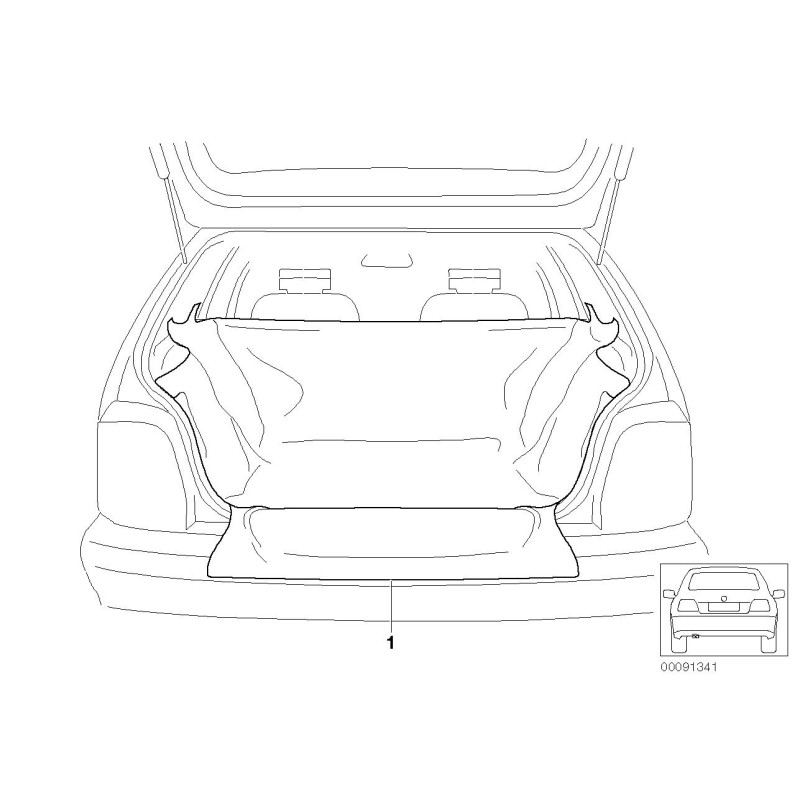 Cache de compartiment à bagages noir - Pièce d'origine BMW 51472302930