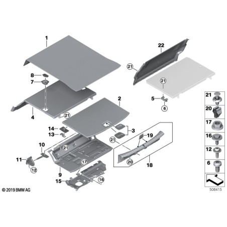 Tapis de sol du compartiment à bagages - Pièce d'origine BMW 51477373562