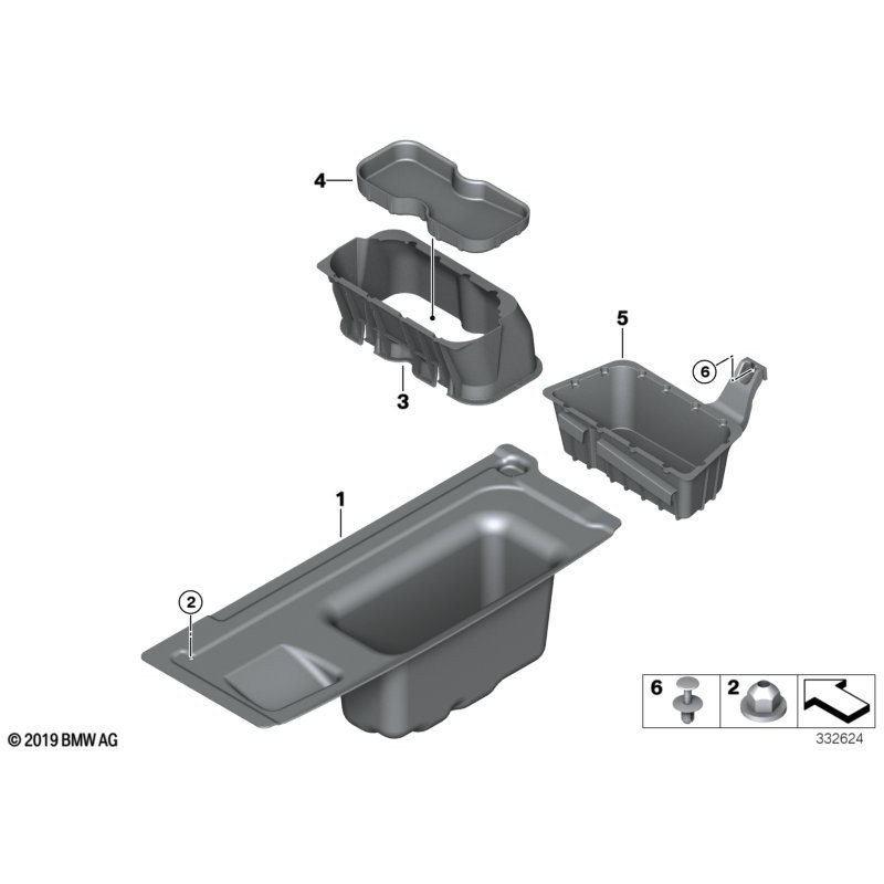 Plateau d'indentation du compartiment à bagages - Pièce d'origine BMW 51477222132