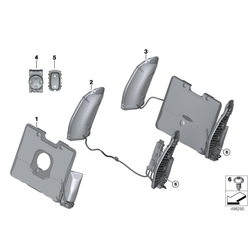 Interrupteur de réglage du siège en bois - Pièce d'origine BMW 9227855