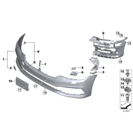 Cache de couvercle de lave-phare de phare de luxe gauche N/S - Pièce d'origine BMW 51117427449