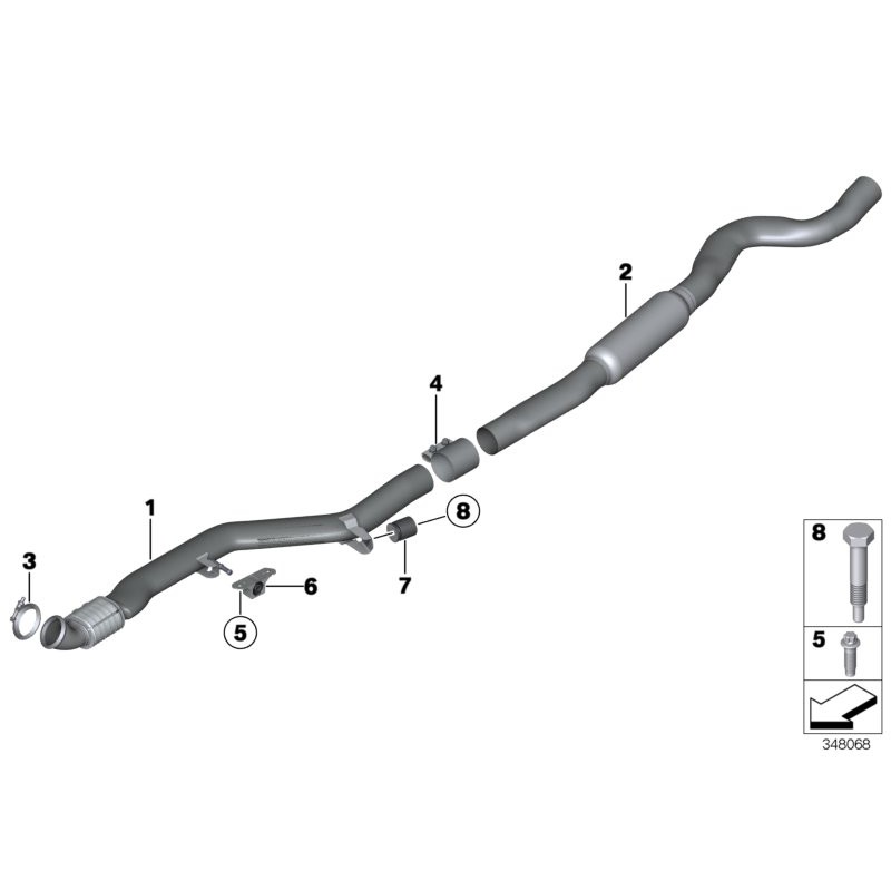 Support de silencieux d'échappement avant M2 - Pièce d'origine BMW 18307633092 Support de silencieux d'échappement avant M2 - Pièce d'origine BMW 18307633092