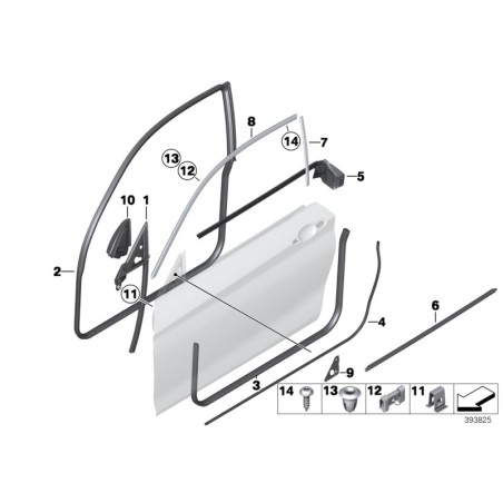 Ensemble de garnitures d'angle intérieur de rétroviseur latéral M2 - Pièce d'origine BMW 51337269360/51337269359