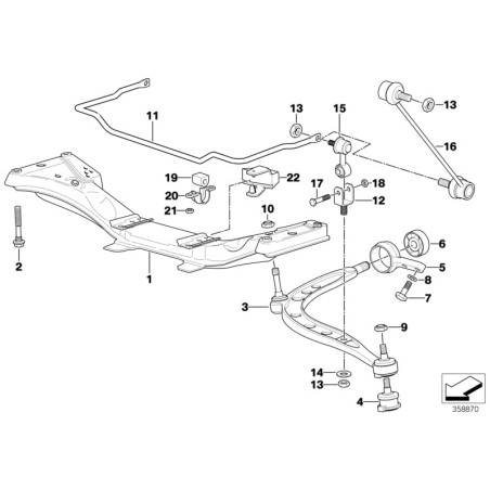 Ensemble de silentblocs de bras de suspension avant M3 - Pièce d'origine BMW 31129069035