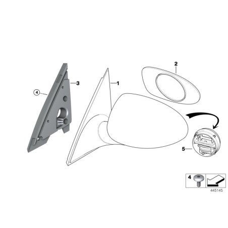 Assemblage complet du rétroviseur conducteur (gauche) M5 - Pièce d'origine BMW 51162694891