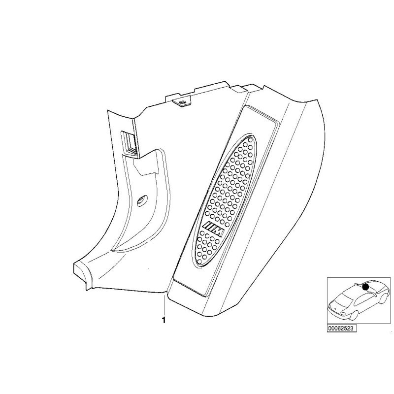 Pédale morte en aluminium "M" noire - Pièce d'origine BMW 51437902389