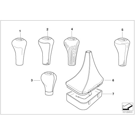 Levier de changement de vitesse manuel en plastique à 5 vitesses - Pièce d'origine BMW 25117500299