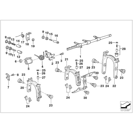 Broche de changement de vitesse de transmission manuelle - Pièce d'origine BMW 23117525048