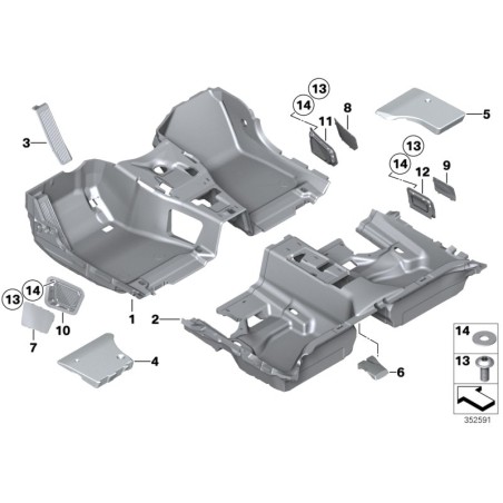 Insert de pédale morte noir - Pièce d'origine BMW 51477906850