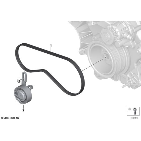 Assemblage de tendeur de courroie d'accessoire mécanique - Pièce d'origine BMW 11287546163