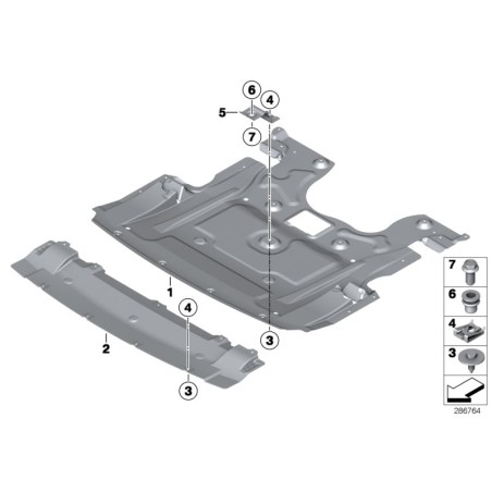 Protection du compartiment moteur - Pièce d'origine BMW 51758047450