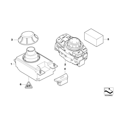 Bouton de commande du menu de la console - Pièce d'origine BMW 65826933610