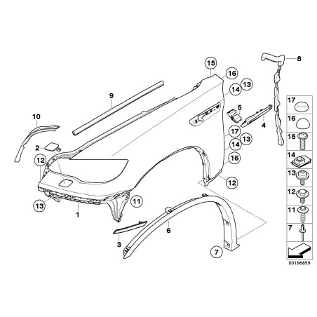 Pare-boue de garde-boue avant gauche - Pièce d'origine BMW 51657207173