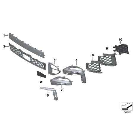 Pièce d'origine - Couvercle de remorquage avant gauche N/S - BMW 51118092124