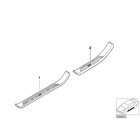 Pièce d'origine - Seuil de porte avant gauche BMW 51472466363