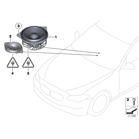 Haut-parleur de gamme moyenne - Pièce d'origine BMW 65139169689