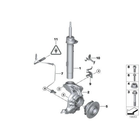 BMW/Clé à douille de capteur ABS - Pièce d'origine BMW61131392246