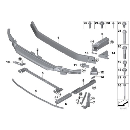 BMW/Adaptateur inférieur droit - Pièce d'origine BMW51117368482