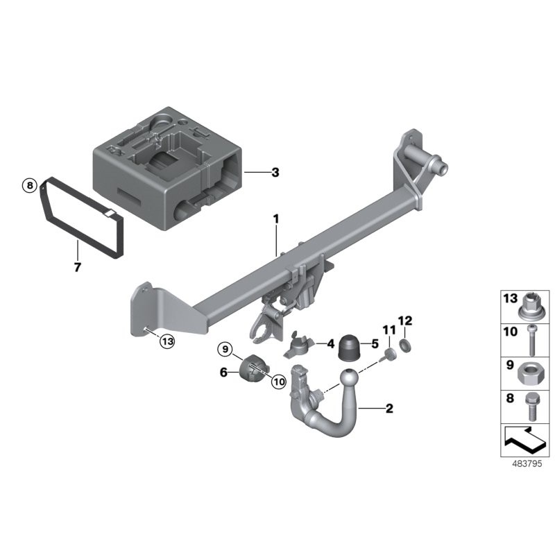Porte-vélos arrière avec attelage à boule BMW - Pièce d'origine BMW71606870724 Porte-vélos arrière avec attelage à boule BMW - Pièce d'origine BMW71606870724