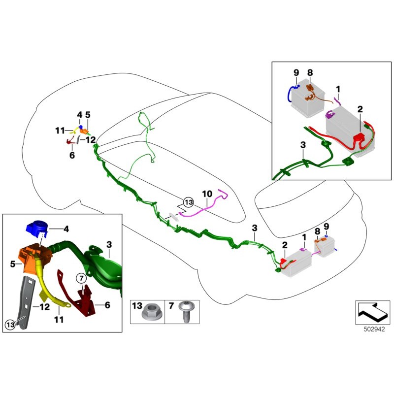 BMW/Câble de batterie - Pièce d'origine BMW61129322056