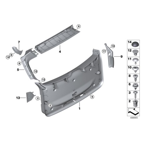 Pièce automobile BMW/Clip Partie inférieure - Pièce d'origine BMW51717154239