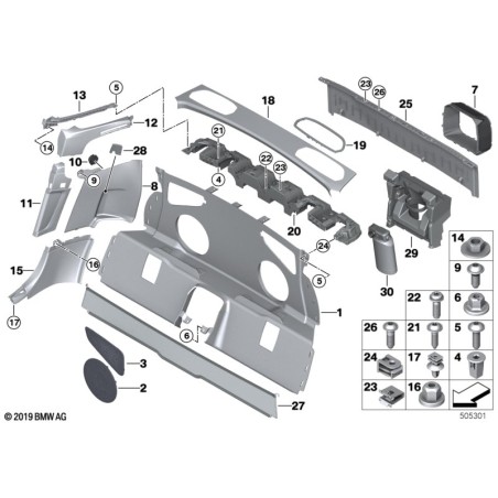 BMW/Clip - Pièce d'origine BMW51437194187