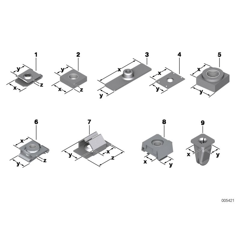BMW/Écrou à clip - Pièce d'origine BMW51127070202