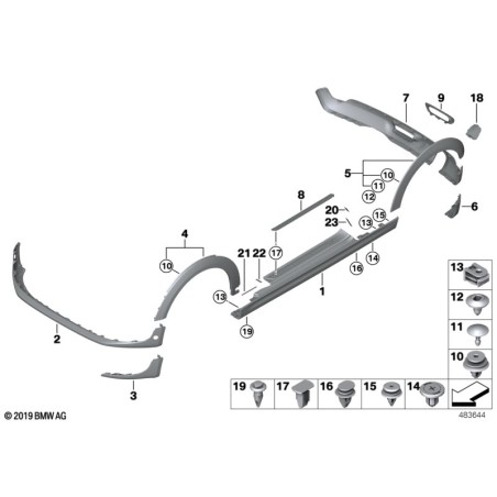 BMW/Capot pour passage de roue côté conducteur - Pièce d'origine BMW51777376875