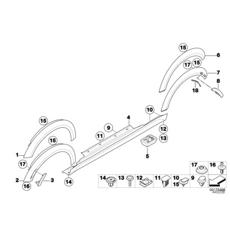 BMW/Capot pour passage de roue avant gauche apprêté - Pièce d'origine BMW51777216071