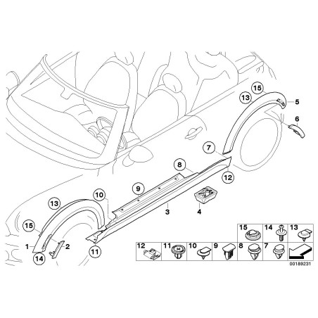 BMW/Capot pour passage de roue avant gauche apprêté - Pièce d'origine BMW51777216071