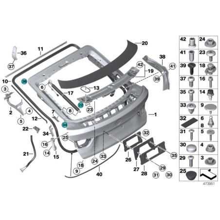 BMW/Couvercle de couverture - Pièce d'origine BMW51181813017