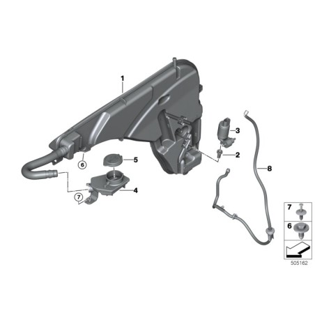 BMW/Pompe de lave-glace double - Pièce d'origine BMW67127388349