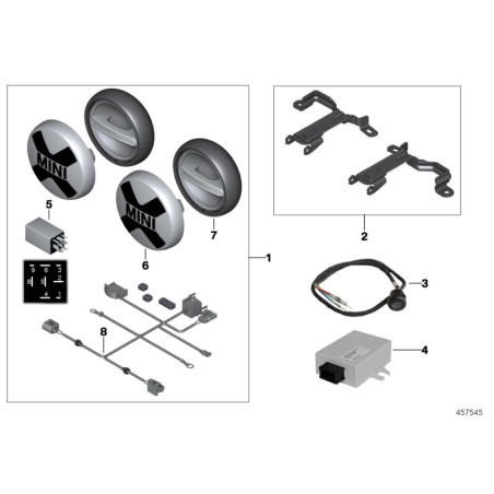 Boîtier de lentille de phare de conduite BMW noir - Pièce d'origine BMW63120420300