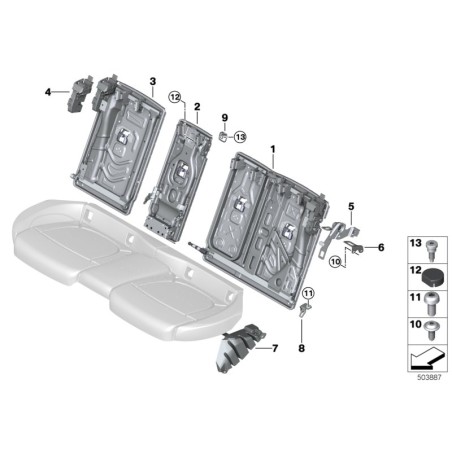 BMW/ Boucle de fixation - Pièce d'origine BMW 51477129196