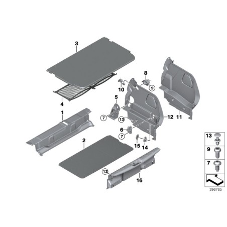 Tapis de sol pour compartiment à bagages BMW - Pièce d'origine BMW51477303584