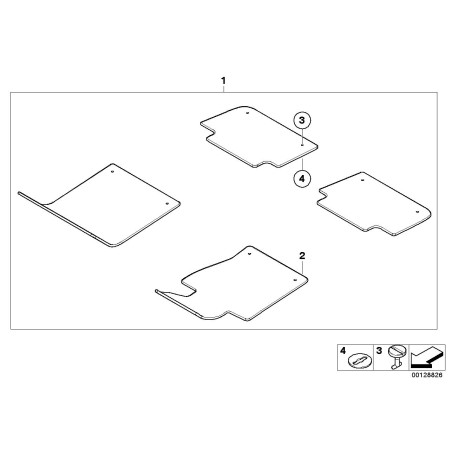 BMW/Verrou de tapis de sol - Pièce d'origine BMW51478243734