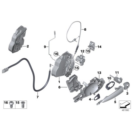 BMW/Loquet de porte avant droit - Pièce d'origine BMW51217318424